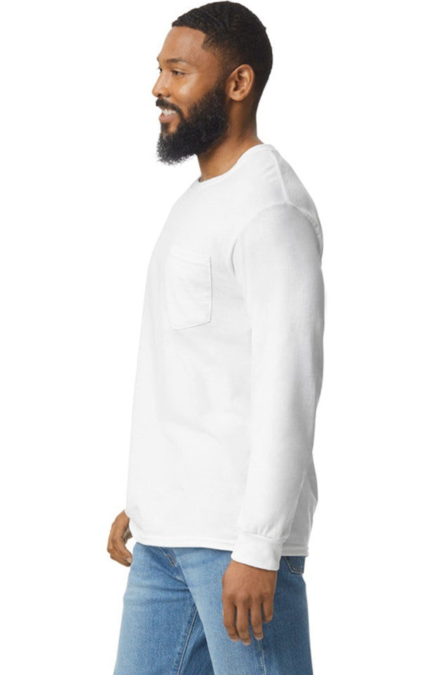Adult Unisex Ultra Cotton® 6 oz. Long-Sleeve Pocket T-shirt